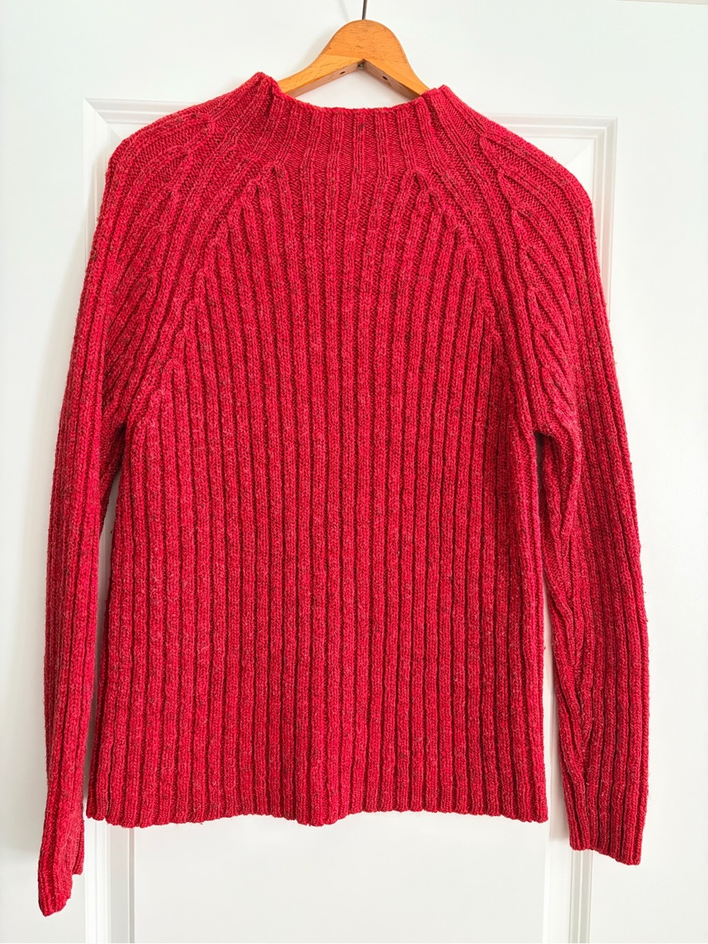 Express Red Ribbed Turtleneck Sweater